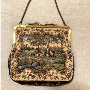 Mid Century Petit Point Tapestry Purse West Germany  1950s